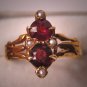 Antique Garnet Pearl Ring Victorian Vintage Gold