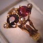 Antique Garnet Pearl Ring Victorian Vintage Gold
