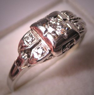 Antique Diamond Wedding Ring Art Deco