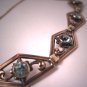Antique Blue Zircon Bracelet Art Deco Rose Gold Vintage