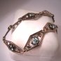 Antique Blue Zircon Bracelet Art Deco Rose Gold Vintage