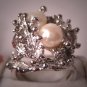 Vintage Pearl Ring Ornate Retro Setting Estate Jewelry