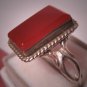 Antique Victorian Carnelian Ring Vintage Sterling Silver