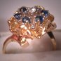 Vintage Sapphire Diamond Ring Wedding Antique 14K