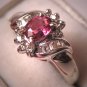 Vintage Diamond Pink Tourmaline Wedding Ring