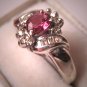 Vintage Diamond Pink Tourmaline Wedding Ring