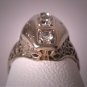 Antique Diamond Wedding Ring 18K White Gold Art Deco