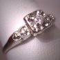 Antique Diamond Wedding Ring Vintage Art Deco White Gold