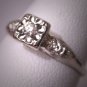 Antique Diamond Wedding Ring Vintage Art Deco White Gold