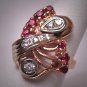 Antique Platinum Diamond Ruby Ring Art Deco Wedding 30s