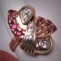 Antique Platinum Diamond Ruby Ring Art Deco Wedding 30s