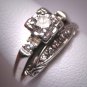 Antique Wedding Ring Set Vintage Diamond Deco Wt. Gold