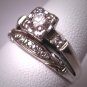 Antique Wedding Ring Set Vintage Diamond Deco Wt. Gold