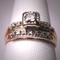 Antique Diamond Wedding Ring Set Vintage Art Deco 14K