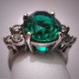 Antique Emerald French Paste Ring Vintage Art Deco Era