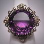Regal Antique Amethyst Seed Pearl Ring Victorian Gold