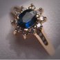 Vintage Royal Sapphire Diamond Wedding Ring Engagement Anniversary