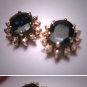 Vintage Blue Sapphire Diamond Earrings Estate 14K Gold