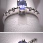 Vintage Tanzanite Diamond Ring White Gold Wedding 14K