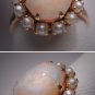 Antique Opal Seed Pearl Ring Vintage Victorian 14K Gold