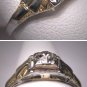 Antique Diamond Wedding Ring Vintage Art Deco Half CT
