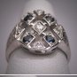 Vintage Platinum Diamond Sapphire Wedding Ring Art Deco
