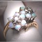 Antique Vintage Opal Diamond Ring Wedding Gold Band 5