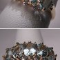 Vintage Aquamarine Diamond Wedding Ring Band Gold 14K
