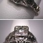 Antique Diamond Wedding Ring Vintage Art Deco Filigree