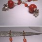 Antique Coral Pearl Earrings Vintage Dangle 18K Gold