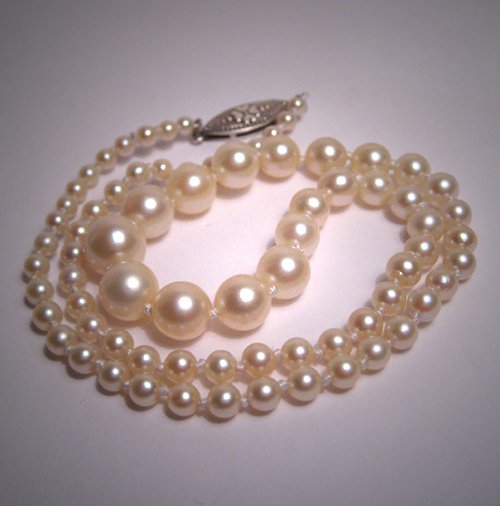 Antique Vintage Mikimoto Pearl Necklace Strand Genuine