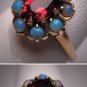 Antique Opal Garnet Ring Gold Vintage Victorian Wedding