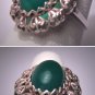 Antique Australian Jade Ring Vintage Art Deco Silver