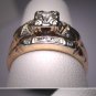 Antique Diamond Wedding Ring Set 18K Vintage Art Deco