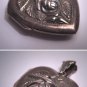Antique Silver Heart Locket Pendant Vintage Victorian