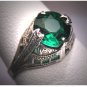 Antique Art Deco Green Garnet Wedding Ring Vintage Band