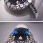Vintage Sapphire Wedding Ring Retro Art Deco Style Ster