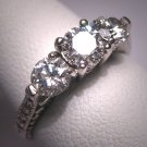 Diamond Wedding Ring Band Antique Style Vintage 1.15ct