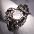 Vintage White Sapphire Wedding Ring Estate Retro Deco