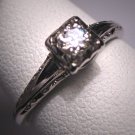 Antique Diamond Wedding Ring Vintage 18K Art Deco Jabel