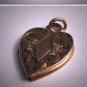 Antique Rose Gold Locket Victorian Vintage Heart Floral