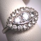 Antique White Sapphire Wedding Ring Vintage Art Deco Engagement 1930