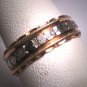 Antique Heart Floral Wedding Ring Band Eternity Art Deco 1930 14K 6.5