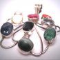 Vintage Ruby Sapphire Emerald Pendant Necklace Estate Coral Cats Eye