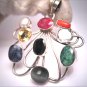 Vintage Ruby Sapphire Emerald Pendant Necklace Estate Coral Cats Eye