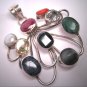 Vintage Ruby Sapphire Emerald Pendant Necklace Estate Coral Cats Eye