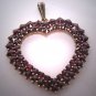 Antique Garnet Pendant for Necklace Victorian Rose Cut Vintage Heart