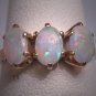 Vintage Australian Opal Ring Art Deco Antique Wedding 14K Gold Band