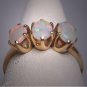 Vintage Australian Opal Ring Art Deco Antique Wedding 14K Gold Band