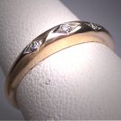 Antique Diamond Wedding Band Ring 14K Gold Retro Art Deco 1950